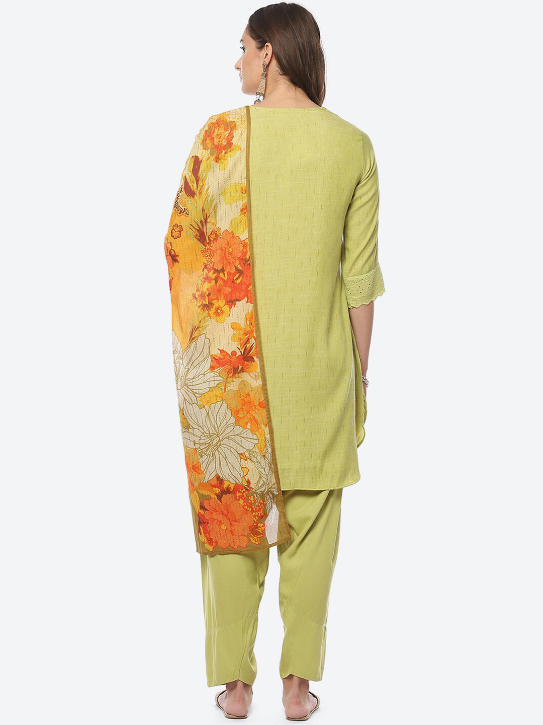 Biba Woven Design Thread Work Kurta with Salwar & Dupatta - Grab2buy