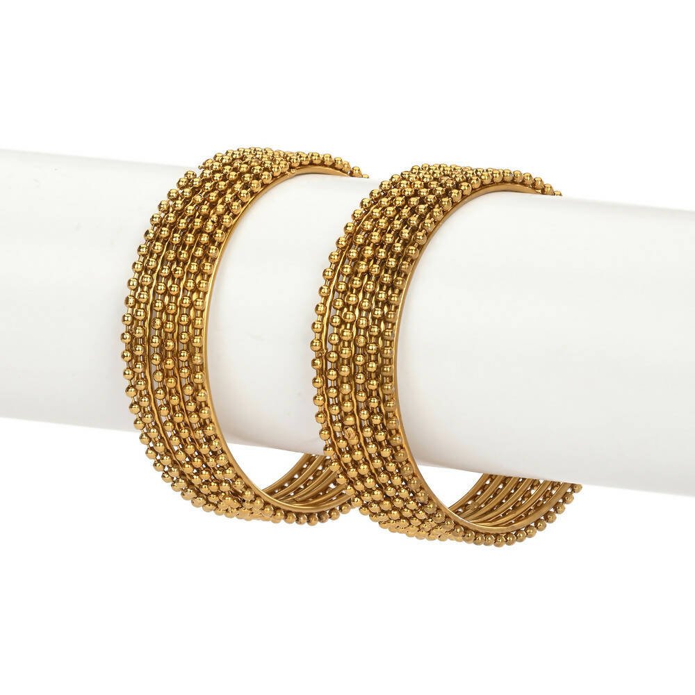Afast Designer Fancy Party Bangle/ Kada Set, Gold, Metal, Pack Of 12 - Grab2buy