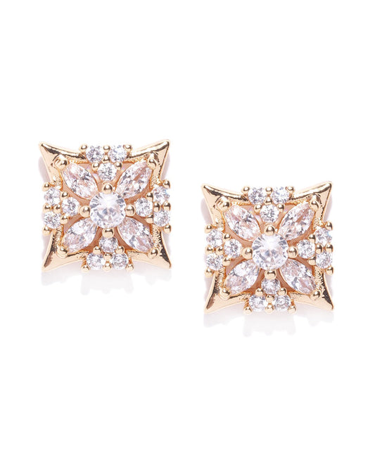 Gold-Polished Contemporary Drop Earring With Dangling Pearl For Women - Wahe Jewels | Grab2Buy
