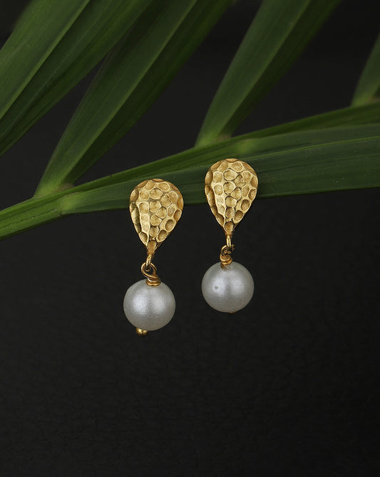 Premium Jewellery - Silver Toned Cz Studded Rhodium - Plated Teardrop Shaped Handcrafted Studs Earrings - Wahe Jewels | Grab2Buy