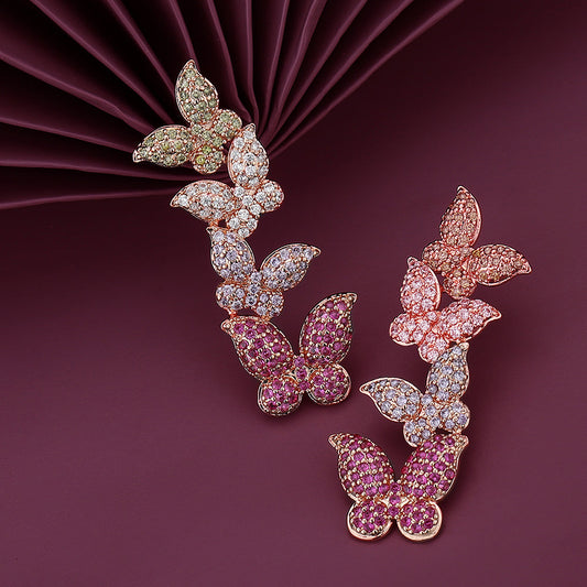 Gold-Polished Cz Drop Earring For Women - Wahe Jewels Noz2Toz