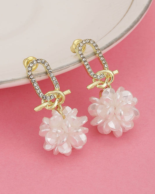 Gold-Polished Textured Circular Drop Earring - Wahe Jewels | Grab2Buy