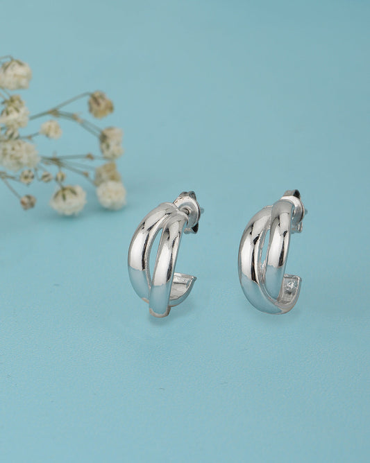 Rhodium Plated Textured Drop Earrings With Dangling Bar - Wahe Jewels | Grab2Buy
