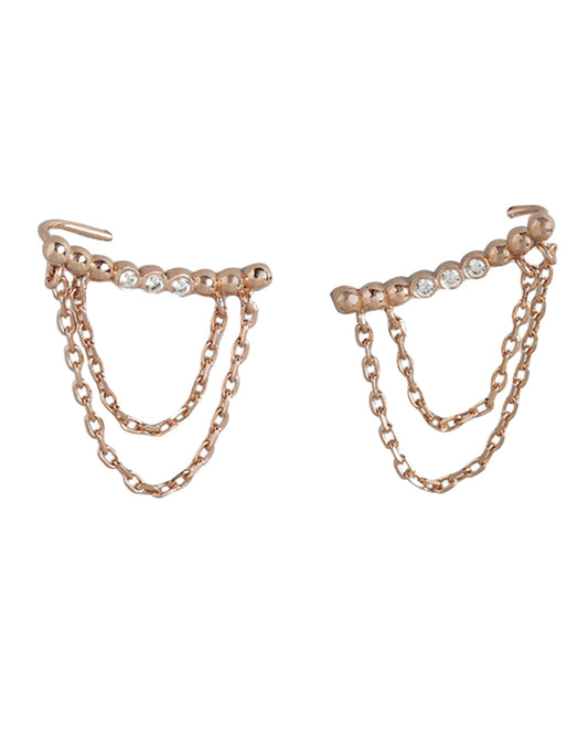 Women'S Brass Silver - Toned & Off - White Rhodium - Plated Cz - Studded Drop Earrings - Wahe Jewels | Grab2Buy