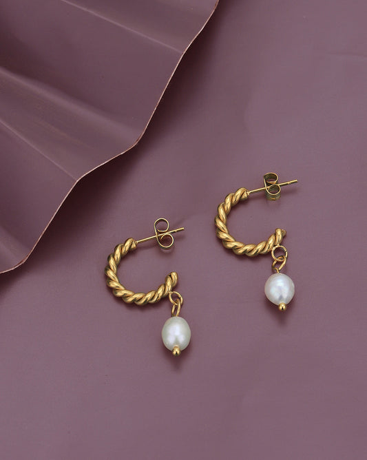 Premium Silver Plated With Pearl Stud Earring For Women - Wahe Jewels | Grab2Buy