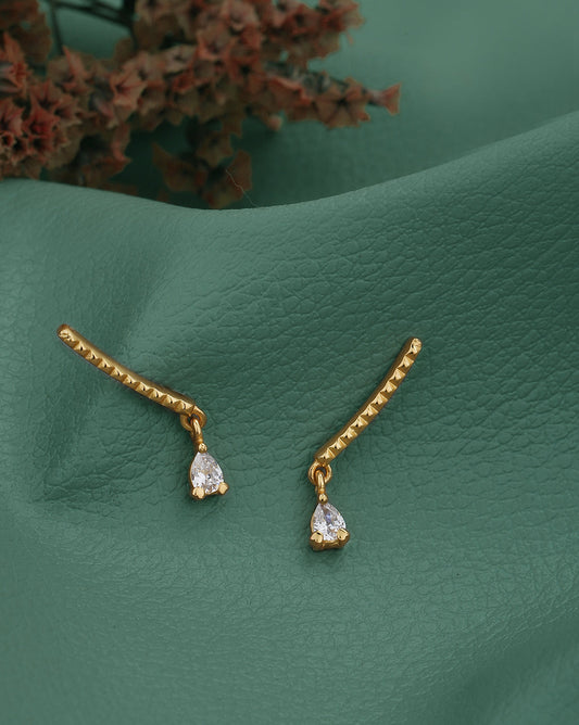 Gold-Polished With Cz Climber Ear - Cuff Earring - Wahe Jewels | Grab2Buy