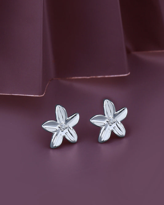 Rhodium Plated Cz Contemporary Stud Earring For Women - Wahe Jewels | Grab2Buy