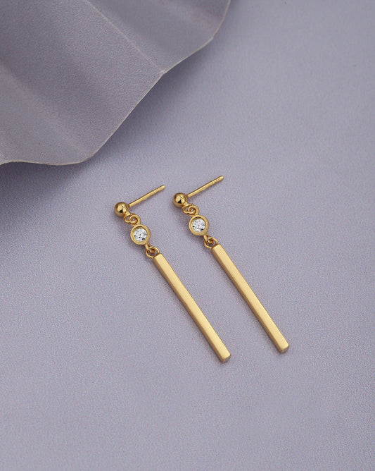 Tear Drop Rose Gold-Polished With Crystal Classic Drop Earring - Wahe Jewels | Grab2Buy