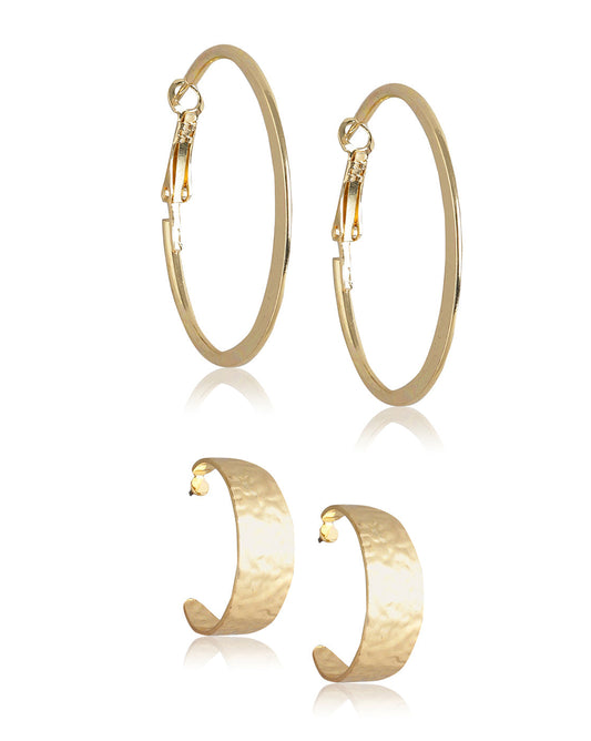 Gold-Polished & Malachite Stone Circular Hoop Earring For Women - Wahe Jewels Noz2Toz