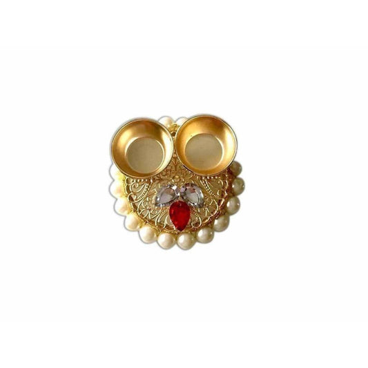 Decorative Haldi Kumkum Holder with Kundans - Grab2buy