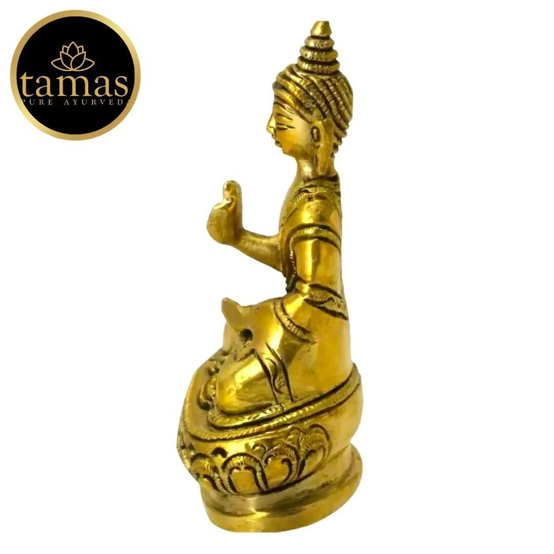 Tamas Brass Buddha Idol Decorative Showpiece (Golden) - Grab2buy