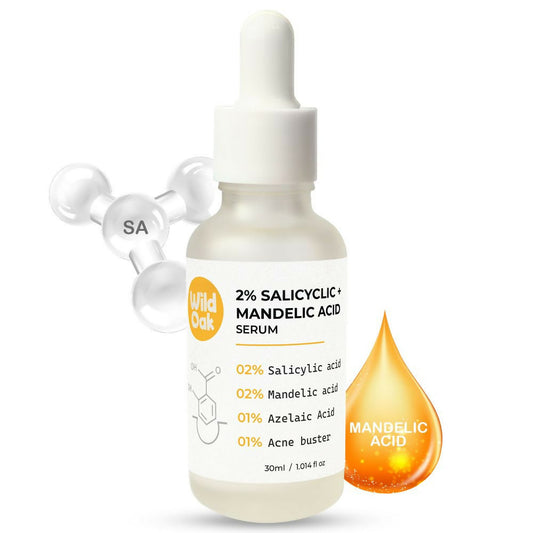 Wild Oak Anti Acne & Oil Control Face Serum 3X Power of 2% Salicylic Mandelic & Azelaic Acid, Anti-Acne Pore Cleansing & Skin Exfoliation Grab2Buy Wild Oak Grab2Buy