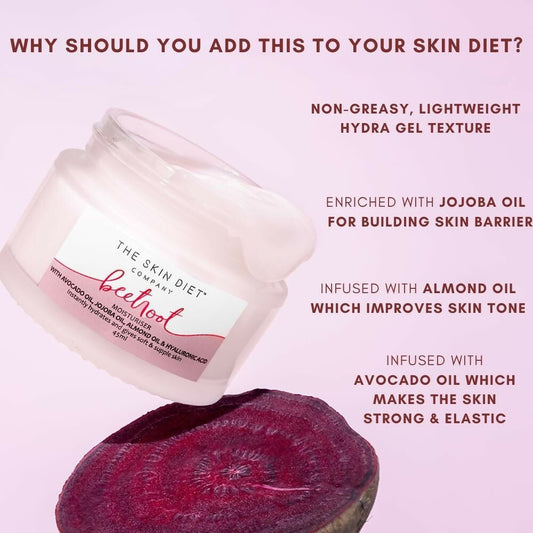 The Skin Diet Company Beetroot Moisturiser Lightweight, Non-Greasy - Dry/Oily Skin + Hyaluronic Acid Grab2Buy The Skin Diet Company Grab2Buy