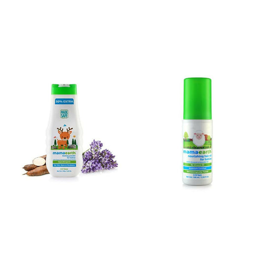 Mamaearth Dusting Powder & Nourishing Hair Oil for Babies Genie India