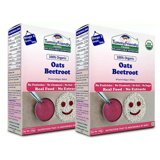 TummyFriendly Foods Certified Organic Oats, Beetroot Porridge Mix for 6 Months Old Grab2Buy TummyFriendly Foods Grab2Buy