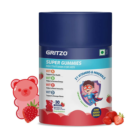 Gritzo Super Gummies, Multivitamin for Kids (Natural Strawberry Flavor) Grab2Buy Gritzo Grab2Buy