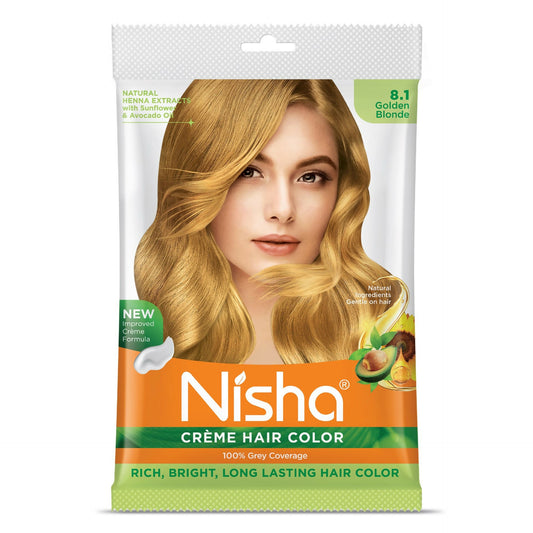 Nisha Creme Hair Color for Women - Golden Blonde