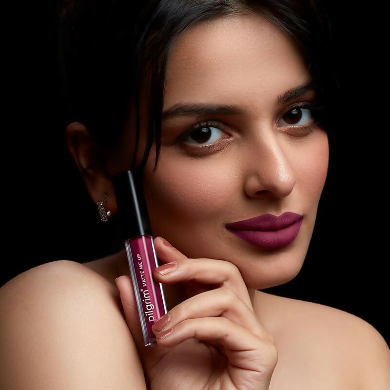 Pilgrim Liquid Matte Lipstick with Hyaluronic Acid - Wine Spill - Grab2buy
