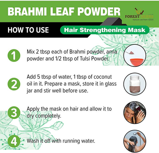 Forest Herbs Brahmi Leaf Hair Care Powder Grab2Buy Forest Herbs Grab2Buy