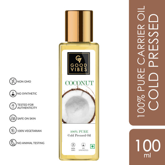 Good Vibes Coconut 100% Pure Cold Pressed Carrier Oil For Hair & Skin