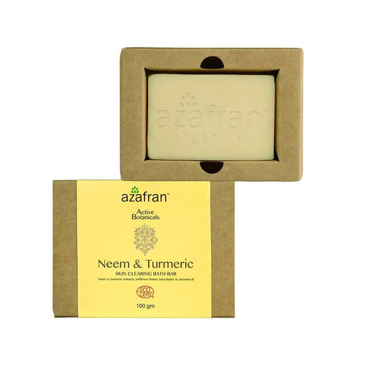 Azafran Active Botanicals Neem & Turmeric Skin Clearing Bath Bar