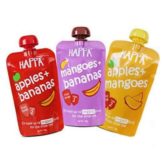 Happa Organic Food for Little one Fruit Puree Stage 2 Combo Grab2Buy Happa Grab2Buy