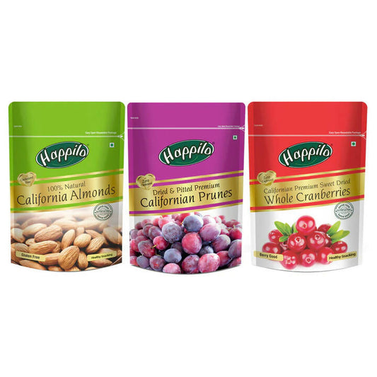 Grab2Buy Premium Dry Fruits Combo (Californian Almonds, Prunes, Cranberries) Grab2Buy Happilo Grab2Buy