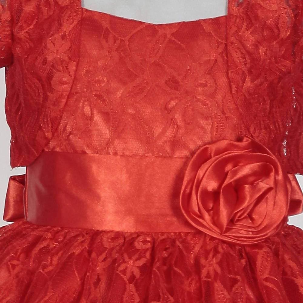 Asmaani Baby Girl's Red Colour Satin A-Line Maxi Full Length Dress (AS-DRESS_22157) - Grab2buy