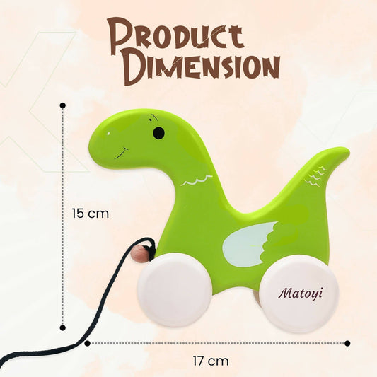 Matoyi Dinosaur Wooden Pull Toy For Kids Grab2Buy Matoyi Grab2Buy