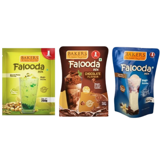 BAKERS Falooda Mix Powder - Chocolate, Pista, Vanilla