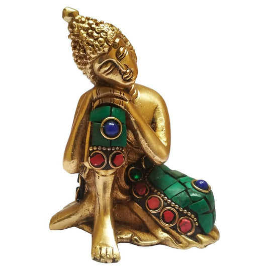 Purpledip Brass Idol Resting Buddha - Grab2buy