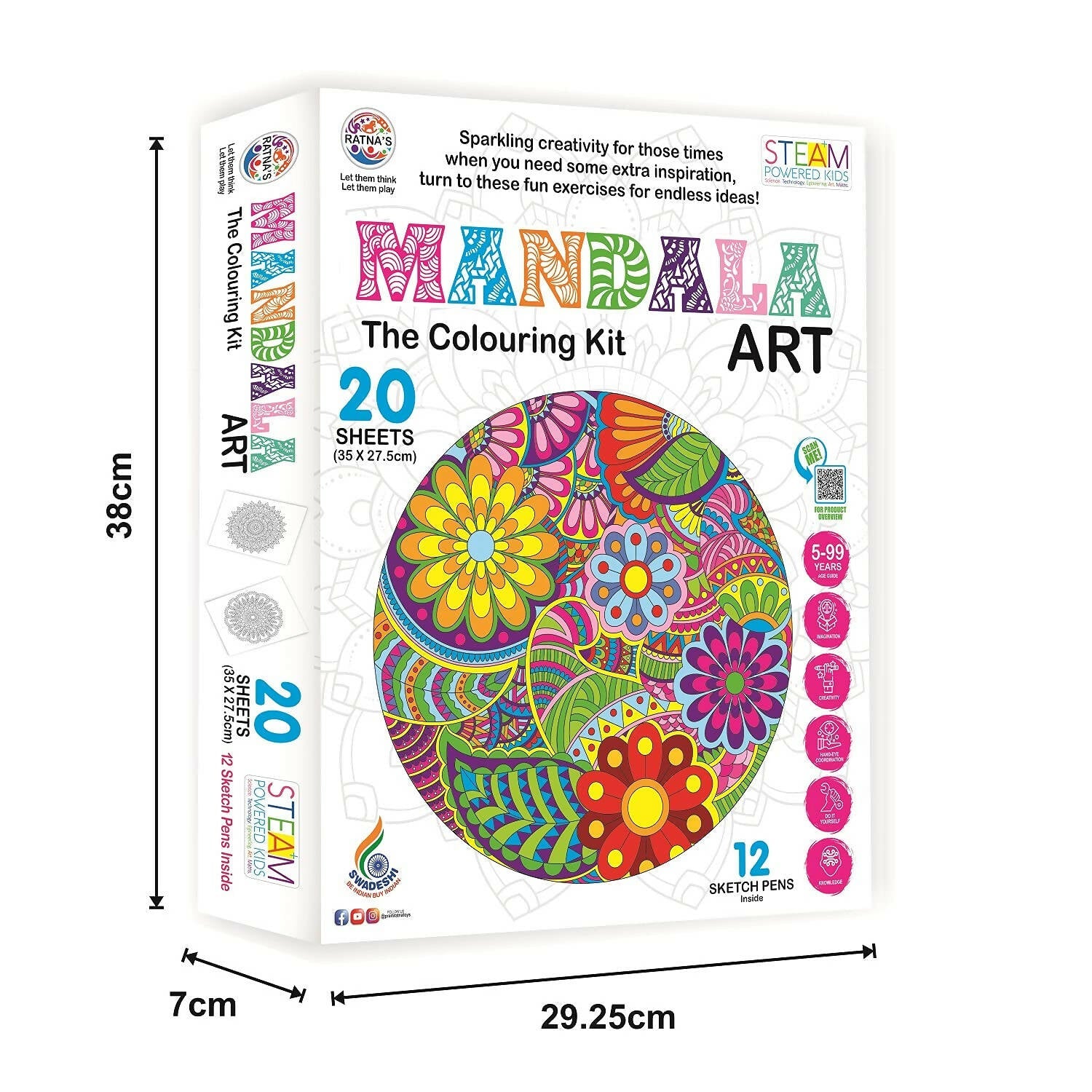 Sardar Ji Ki Dukan Ratna's Mandala Art.A Perfect Colouring Kit For All Ages (Multicolour) - Grab2buy