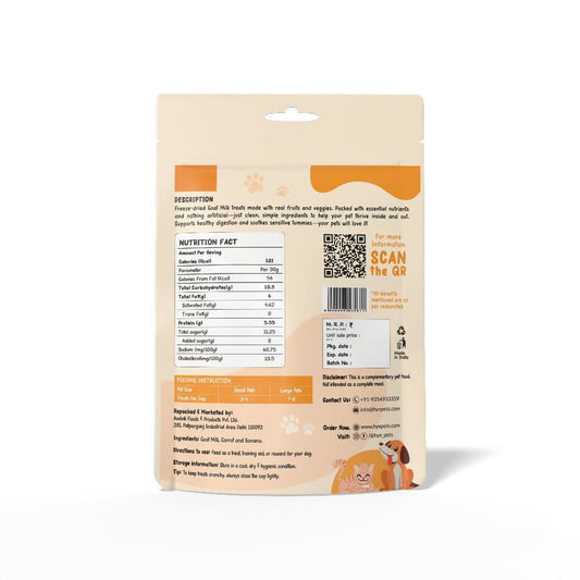 Hye Pets Super Treats For Super Pets – Freeze Dried Treats Made With Goat Milk, Carrot & Banana