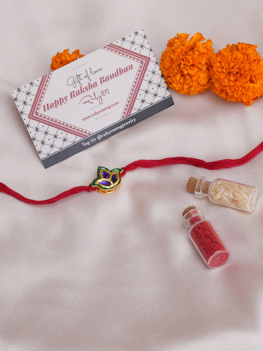 Designer kundan Rakhi - Ruby Raang