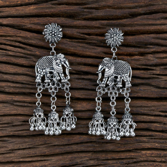 Joban Fashion Women Silver Black Oxidised Earrings - Distacart