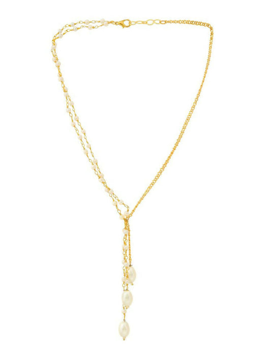 Beaded Pearl Drop One-Sided Layered Necklace - Ruby Raang | Grab2Buy