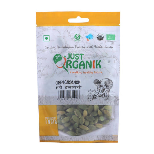 Just Organik Green Cardamom Whole (Hari Elaichi Sabut) - Grab2buy