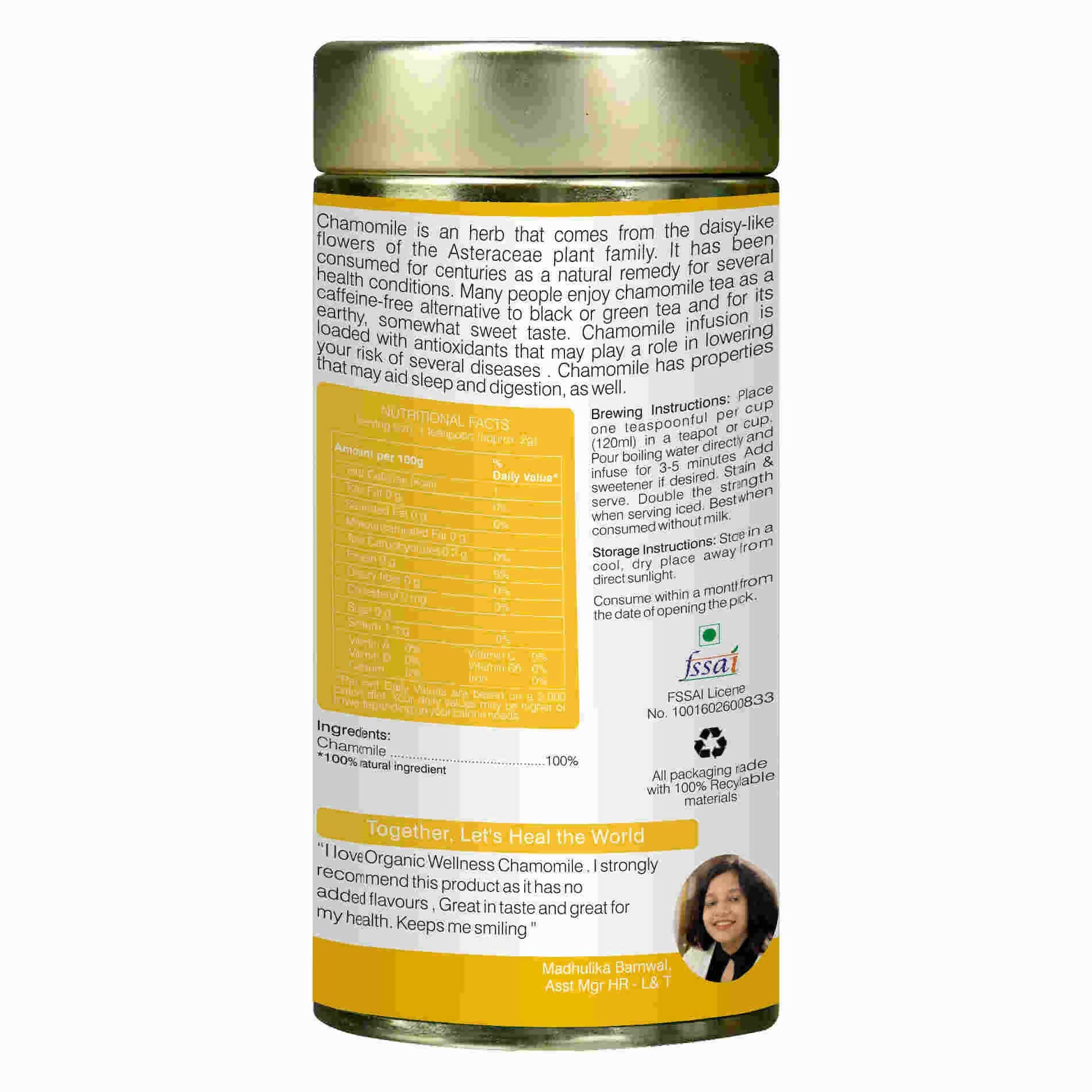 Organic Wellness Blossom Chamomile Tea - Distacart