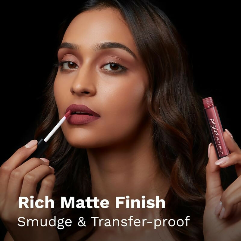 Pilgrim Liquid Matte Lipstick with Hyaluronic Acid - Blushing Nude - Grab2buy