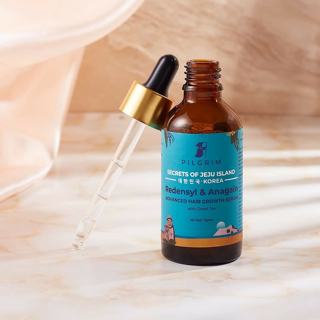 Pilgrim Redensyl 3% + Anagain 4% Advanced Hair Growth Serum with Green Tea - Distacart