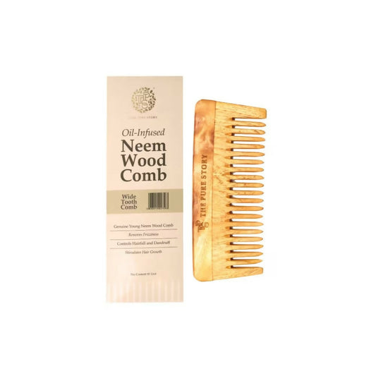 The Pure Story Oil Infused Neem Wood Wide Tooth Comb Grab2Buy The Pure Story Grab2Buy