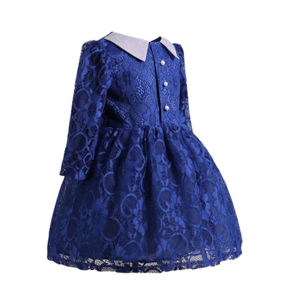 Asmaani Baby Girl's Blue Colour Satin A-Line Maxi Full Length Dress (AS-DRESS_22199) - Grab2buy