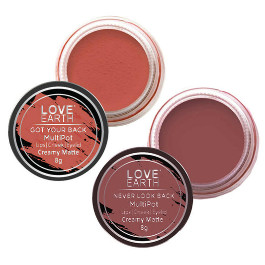 Love Earth Lip Tint & Cheek Tint Multipot Combo (Coral & Ruby Pink) Grab2Buy Love Earth Grab2Buy