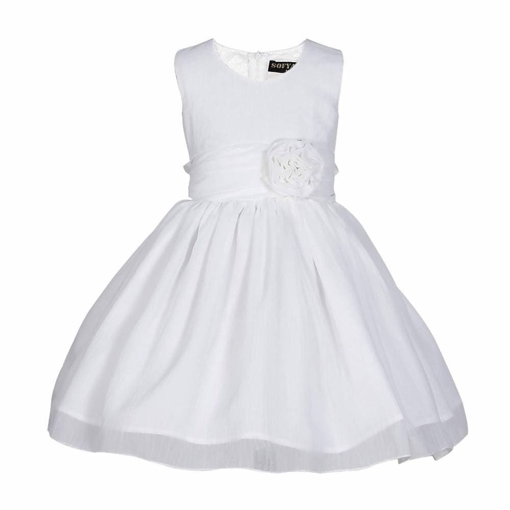 Asmaani Baby Girl's White Colour Satin A-Line Maxi Full Length Dress (AS-DRESS_22170) - Grab2buy
