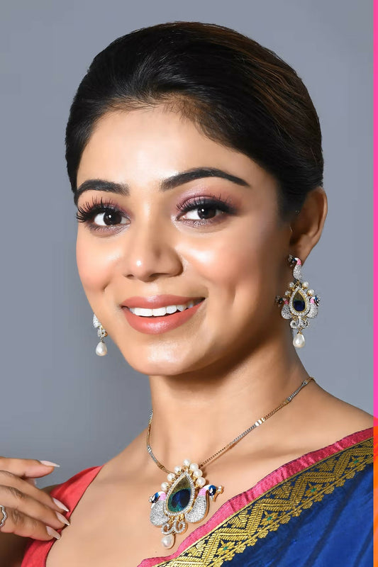 Joban Fashion Women Golden White Multi Pendant Set With Earrings - Distacart