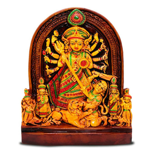 Rare Planet Stoneware Handpainted Maa Durga Standard - Grab2buy