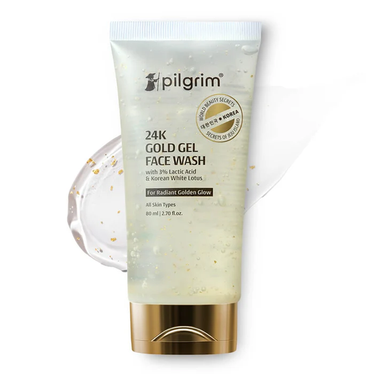 Pilgrim 24k Gold Gel Facewash with Korean White Lotus For Glowing Skin, Reduce Dark Spot And Improves Skin Texture