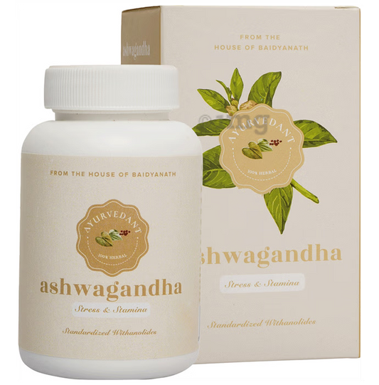 Baidyanath Jhansi Ayuvedant Ashwagandha Tablets | Premium Ayurvedic Strength & Stress Relief