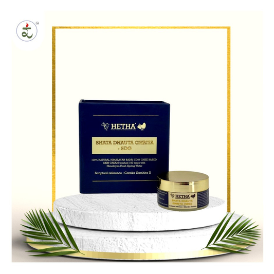 Hetha Shata Dhauta Ghrita Skin Cream - 100 times washed, Himalayan Ghee based Natural Skin Cream Hetha Organics LLP