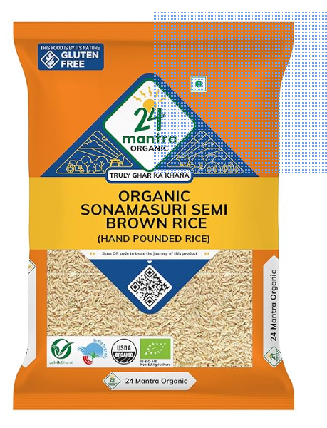 24 Mantra Organic Sonamasuri Raw Semi Brown Rice - Grab2buy